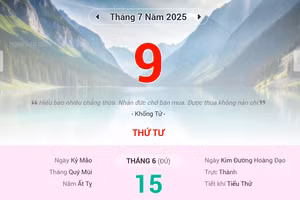 Lịch âm 9/7 - Xem lịch âm ngày 9/7