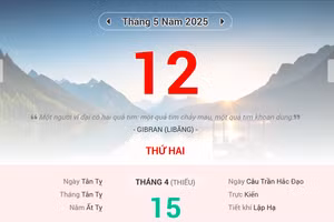 Lịch âm 12/5 - Xem lịch âm ngày 12/5