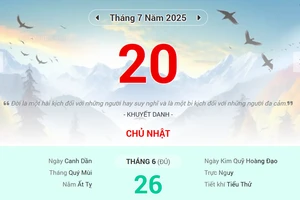 Lịch âm 20/7 - Xem lịch âm ngày 20/7