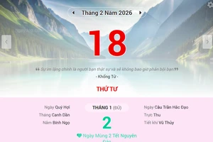 Lịch âm 18/2 - Xem lịch âm ngày 18/2/2026