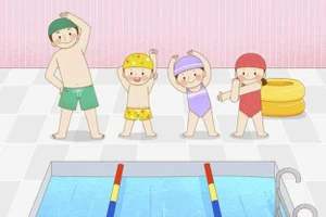 Cha mẹ không nên cho trẻ xuống nước trước khi thực hiện các bài khởi động. (Ảnh: ITN).