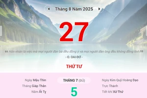 Lịch âm 27/8 - Xem lịch âm ngày 27/8