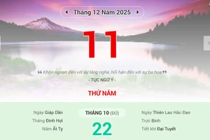 Lịch âm 11/12 - Xem lịch âm ngày 11/12