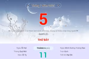 Lịch âm 5/7 - Xem lịch âm ngày 5/7