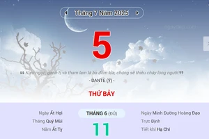 Lịch âm 5/7 - Xem lịch âm ngày 5/7
