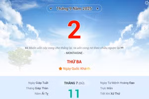 Lịch âm 2/9 - Xem lịch âm ngày 2/9