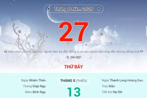 Lịch âm 27/6 - Xem lịch âm ngày 27/6