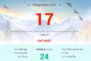 Lịch âm 17/8 - Xem lịch âm ngày 17/8