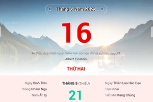 Lịch âm 16/6 - Xem lịch âm ngày 16/6
