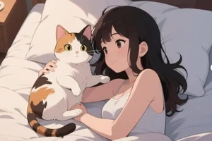 Ngủ cùng mèo dễ gây ra các vấn đề về đường hô hấp. (Ảnh: ITN)