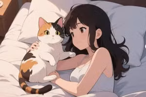 Ngủ cùng mèo dễ gây ra các vấn đề về đường hô hấp. (Ảnh: ITN)