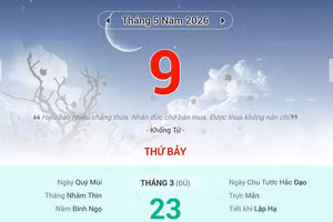 Lịch âm 9/5 - Xem lịch âm ngày 9/5