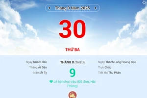 Lịch âm 30/9 - Xem lịch âm ngày 30/9