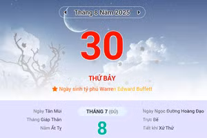 Lịch âm 30/8 - Xem lịch âm ngày 30/8