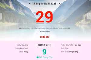Lịch âm 29/10 - Xem lịch âm ngày 29/10
