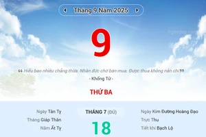 Lịch âm 9/9 - Xem lịch âm ngày 9/9