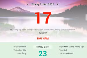 Lịch âm 17/7 - Xem lịch âm ngày 17/7 
