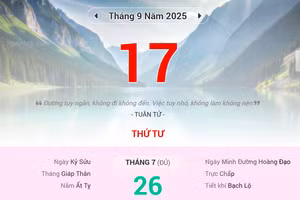 Lịch âm 17/9 - Xem lịch âm ngày 17/9