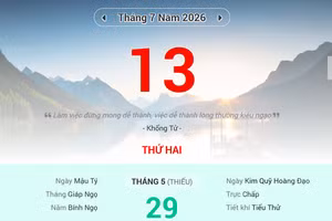 Lịch âm 13/7 - Xem lịch âm ngày 13/7