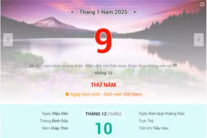 Lịch âm 9/1 - Xem lịch âm ngày 9/1