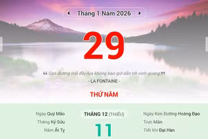 Lịch âm 29/1 - Xem lịch âm ngày 29/1/2026