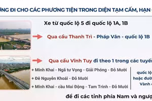 Hà Nội phân luồng giao thông trong hai ngày 14 và 15/4