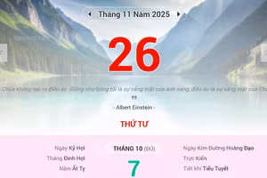 Lịch âm 26/11 - Xem lịch âm ngày 26/11