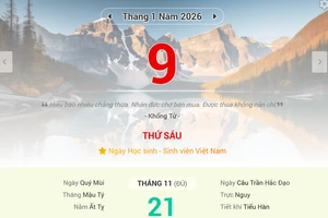 Lịch âm 9/1 - Xem lịch âm ngày 9/1/2026