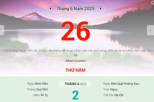 Lịch âm 26/6 - Xem lịch âm ngày 26/6