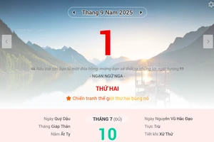 Lịch âm 1/9 - Xem lịch âm ngày 1/9