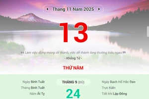Lịch âm 13/11 - Xem lịch âm ngày 13/11