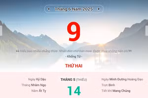 Lịch âm 9/6 - Xem lịch âm ngày 9/6