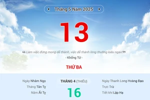 Lịch âm 13/5 - Xem lịch âm ngày 13/5