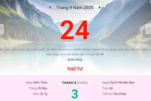 Lịch âm 24/9 - Xem lịch âm ngày 24/9