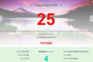 Lịch âm 25/9 - Xem lịch âm ngày 25/9