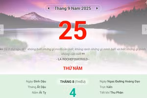 Lịch âm 25/9 - Xem lịch âm ngày 25/9