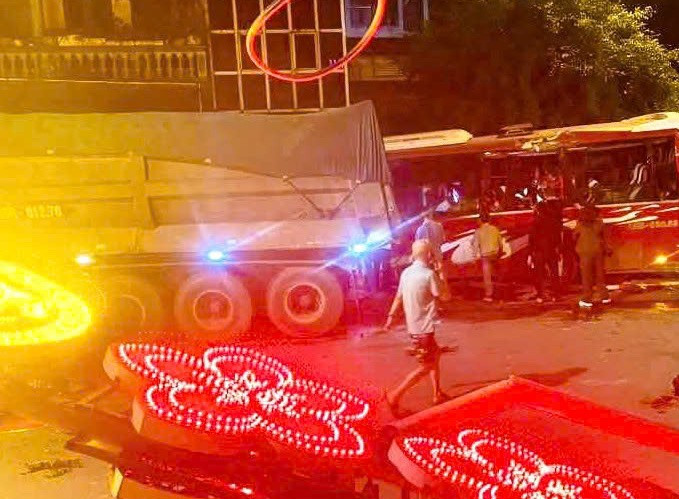 Hiện trường vụ tai nạn.