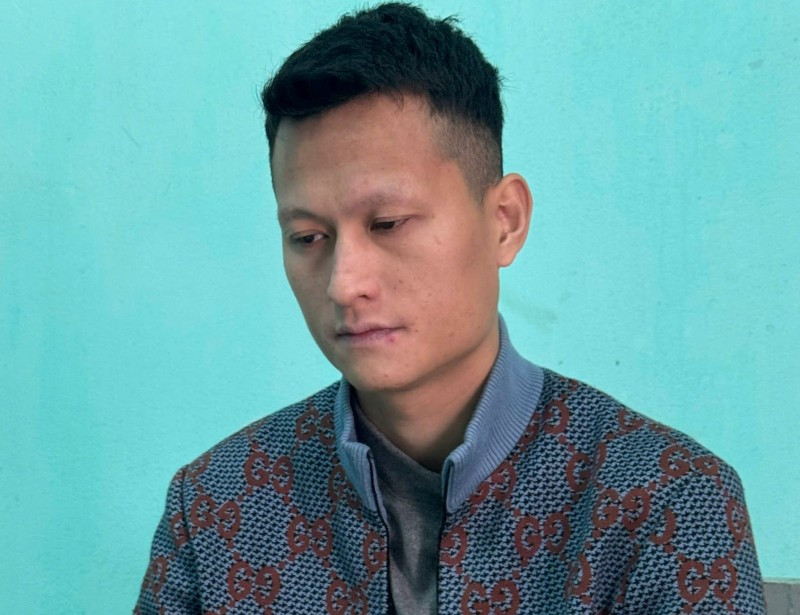 Mai Văn Tới tại cơ quan Công an.