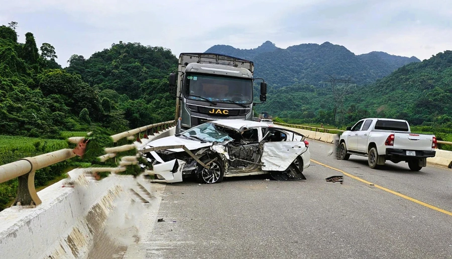 Hiện trường vụ tai nạn.