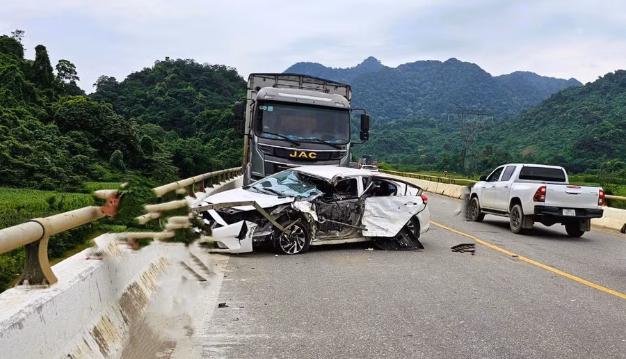 Hiện trường vụ tai nạn.