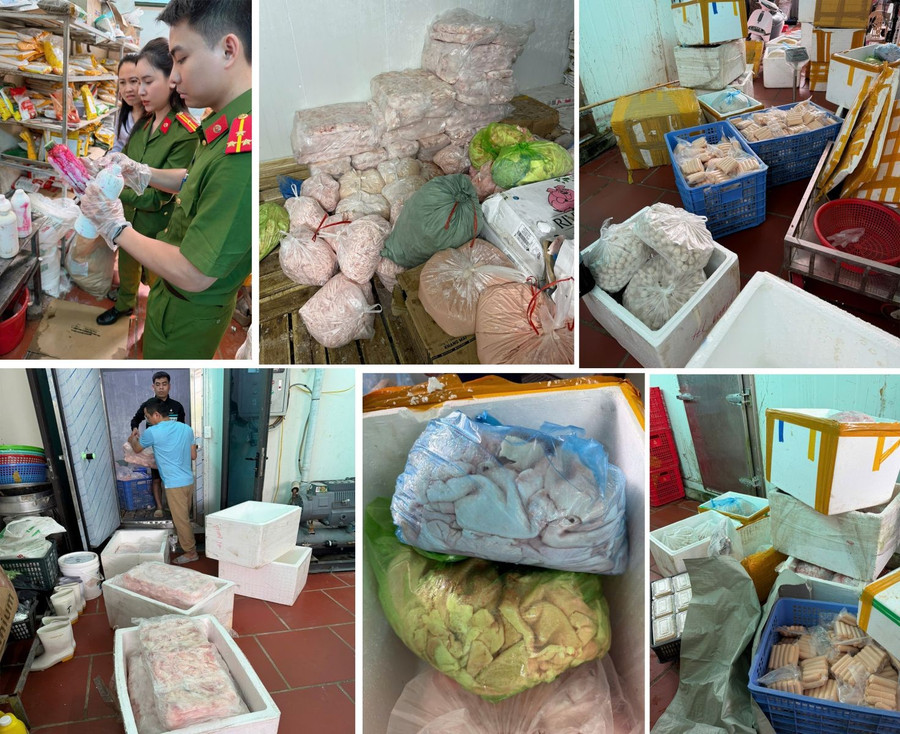 Các loại nguyên liệu và phụ gia bị thu giữ tại cơ sở hộ gia đình bà Nguyễn Thị Nga.