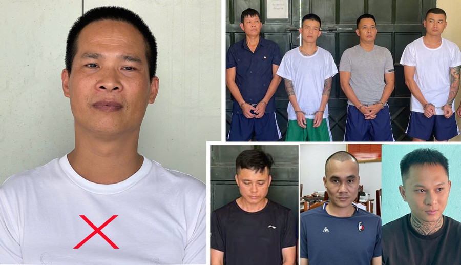 Bùi Quốc Ý (X) và "đàn em" thân tín bị tạm giữ hình sự.