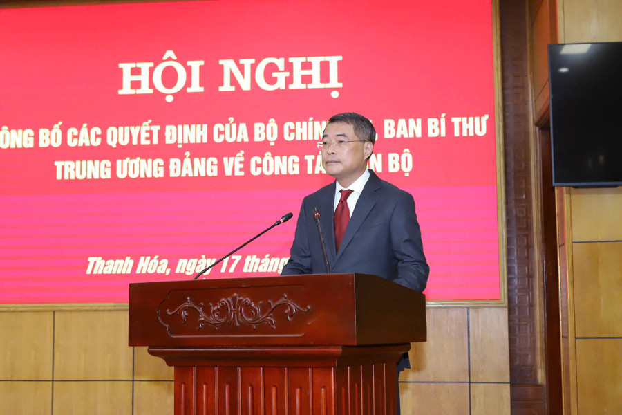 Ông Lê Minh Hưng, Ủy viên Bộ Chính trị, Bí thư Trung ương Đảng, Trưởng ban Tổ chức Trung ương phát biểu giao nhiệm vụ. a3.jpg