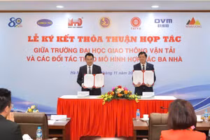 Trường ĐH Giao thông Vận tải và Tập đoàn Xây dựng Minh Đức ký kết hợp tác.