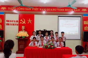 Trường TH&THCS Vũ Oai (TP Hạ Long) phát động “Xây dựng trường học không khói thuốc lá” năm học 2023-2024.