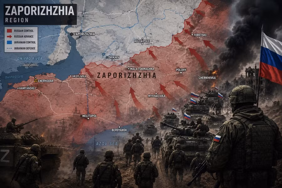 Quân Nga chọc thủng phòng tuyến vùng Zaporizhzhia
