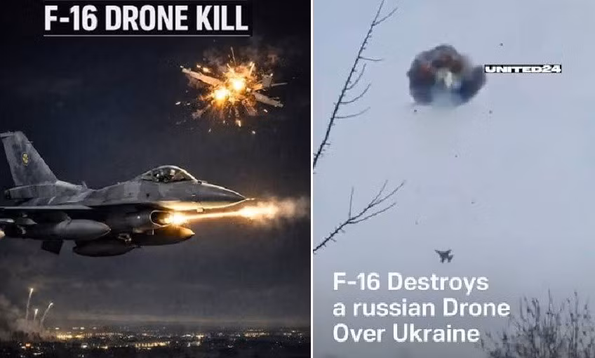 Dùng F-16 bắn hạ UAV Nga: ‘Bắn chim sẻ bằng đại bác’