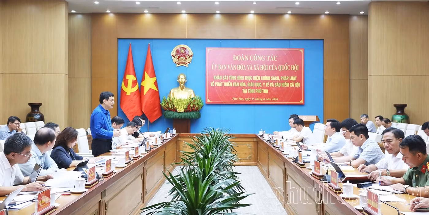 Quang cảnh buổi làm việc. (Ảnh: Thanh Hòa/phutho.gov.vn).
