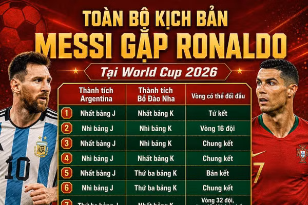 9 kịch bản đưa Messi đối đầu Ronaldo tại World Cup 2026