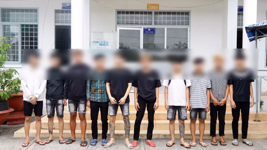 Các đối tượng liên quan đến hành vi chém người gây thương tích. Ảnh: Phước Thanh.